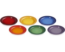 Le Creuset Vancouver Ontbijtborden 22 cm Regenboog Kleuren Set Van 6