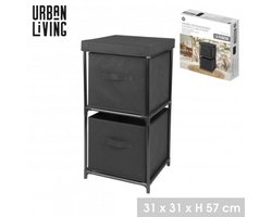 "LE KUBE" meubel met 2 vakken en 2 vilten kubussen 31x31xH57 cm