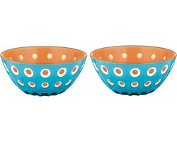 - Le Murrine, Set van 2 kommen - Blauw/Wit/Oranje, Ø12,5 x h5,6 cm | 300cc