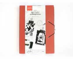 Le Petite Epicerie DIY DECO KIT "MY LINOCUT CARDS/MIJN LINOCUT-KAARTEN" 450g H15xW21xL3.5cm | Creatieve | Hobbyset | creatief startpakket | kinderen en volwassenen