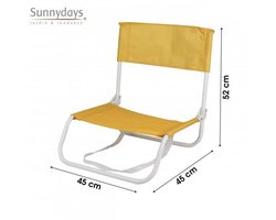 "LE SETAI" STRANDRUGKUSSEN MET SCHOUDERRIEM GEEL MOSTERD 45X45XH52CM