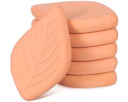 Leaf Shaped Sugar Holder Fabric Softener, Reusable Clay Disc for Home Storage, Terracotta Food Container, Pack of 6