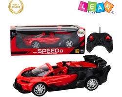 LEANTOYS RC Auto Sportwagen 1:18 Rood – RC Auto - Op Afstand Bestuurbare Raceauto met Lichten, Rubberen Banden, 27 MHz Afstandsbediening, Realistisch Design, Kinderspeelgoed Jongens 6+ Cadeauidee - Bestuurbare Auto - Met Ebook