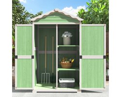 learnlogic Outdoor Wood Garden meubels opbergschuur, gereedschapshuis voor tuin, terras, messen -vrij, weerbestendig, veilig en beschermd, onderhoudsvrij, milieuvriendelijk, groen