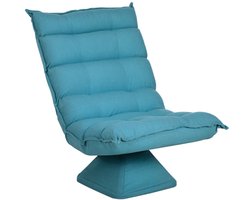 Learnlogic vloerstoel, verstelbaar vloerbankje, draaibaar meditatiestoel, relaxstoel, lazy sofa voor woonkamer & kantoor, blauw