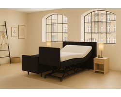 Lecce Hoog Laag Bed 2 Persoons/ Verzorgingsbed /Seniorenbed Elektrisch Verstelbaar 180x200 cm Zwart