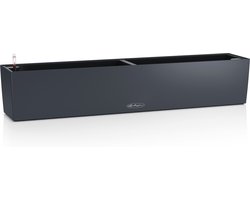 LECHUZA BALCONERA Color 100 - Plantenbak - met uitneembare binnenbak - met bewateringssysteem - ALL-IN-ONE set met LECHUZA-PON - leisteengrijs