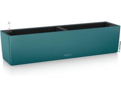 LECHUZA BALCONERA Color 80 - Plantenbak - met uitneembare binnenbak - met bewateringssysteem - ALL-IN-ONE set met LECHUZA-PON - petrol blue