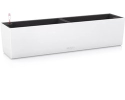 LECHUZA BALCONERA Color 80 - Plantenbak - met uitneembare binnenbak - met bewateringssysteem - ALL-IN-ONE set met LECHUZA-PON - wit