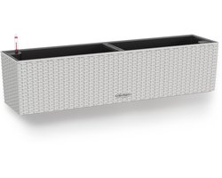 LECHUZA BALCONERA Cottage 80 - Plantenbak - met uitneembare binnenbak - met bewateringssysteem - ALL-IN-ONE set met LECHUZA-PON - lichtgrijs