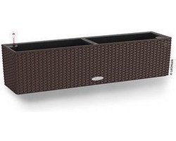LECHUZA BALCONERA Cottage 80 - Plantenbak - met uitneembare binnenbak - met bewateringssysteem - ALL-IN-ONE set met LECHUZA-PON - mokka