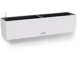 LECHUZA BALCONERA Cottage 80 - Plantenbak - met uitneembare binnenbak - met bewateringssysteem - ALL-IN-ONE set met LECHUZA-PON - wit