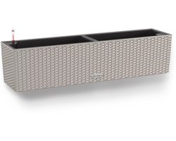 LECHUZA BALCONERA Cottage 80 - Plantenbak - met uitneembare binnenbak - met bewateringssysteem - ALL-IN-ONE set met LECHUZA-PON - zandbruin