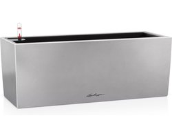 LECHUZA BALCONERA STEEL 50 - Plantenbak - met uitneembare binnenbak - met bewateringssysteem - ALL-IN-ONE set met LECHUZA-PON - RVS Edelstahl - Dit is bijzonder corrosiebestendig en wordt gebruikt in de buurt van zout water en zwembaden.