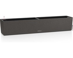 LECHUZA BALCONERA Stone 100 - Plantenbak - met uitneembare binnenbak - met bewateringssysteem - ALL-IN-ONE set met LECHUZA-PON - grafietzwart