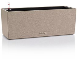 LECHUZA BALCONERA Stone 50 - Plantenbak - met uitneembare binnenbak - met bewateringssysteem - ALL-IN-ONE set met LECHUZA-PON - zandbeige