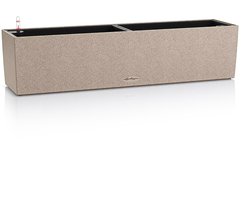 LECHUZA BALCONERA Stone 80 - Plantenbak - met uitneembare binnenbak - met bewateringssysteem - ALL-IN-ONE set met LECHUZA-PON - zandbeige