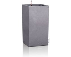 LECHUZA CANTO Stone 30 high - Plantenbak - met uitneembare binnenbak - met bewateringssysteem - ALL-IN-ONE set met LECHUZA-PON - steengrijs