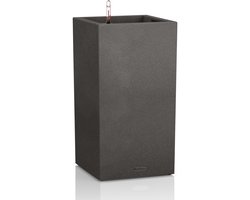 LECHUZA CANTO Stone 40 high - Plantenbak - met uitneembare binnenbak - met bewateringssysteem - ALL-IN-ONE set met LECHUZA-PON - grafietzwart