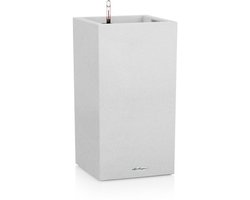 LECHUZA CANTO Stone 40 high - plantenbak - met uitneembare binnenbak - met bewateringssysteem - ALL-IN-ONE set met LECHUZA-PON - kwarts wit