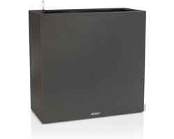 LECHUZA CANTO Stone 80 wide - Plantenbak - met uitneembare binnenbak - met bewateringssysteem - ALL-IN-ONE set met LECHUZA-PON - grafiet zwart