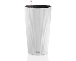 LECHUZA CILINDRO Color 23 - Plantenbak - met uitneembare binnenbak - met bewateringssysteem - ALL-IN-ONE set met LECHUZA-PON - wit