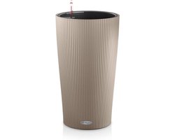 LECHUZA CILINDRO Color 32 - Plantenbak - met uitneembare binnenbak - met bewateringssysteem - ALL-IN-ONE set met LECHUZA-PON - zandbruin