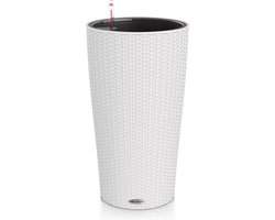 LECHUZA CILINDRO Cottage 23 - Plantenbak - met uitneembare binnenbak - met bewateringssysteem - ALL-IN-ONE set met LECHUZA-PON - wit
