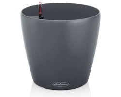 LECHUZA CLASSICO Color ECO 28 - Plantenbak - met bewateringssysteem - ALL-IN-ONE set met LECHUZA-PON - 100% gerecycled materiaal - grijs