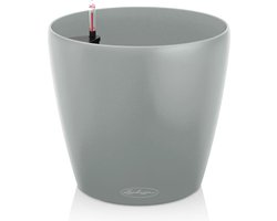 LECHUZA CLASSICO Color ECO 28 - Plantenbak - met bewateringssysteem - ALL-IN-ONE set met LECHUZA-PON - 100% gerecycled materiaal - lichtgrijs