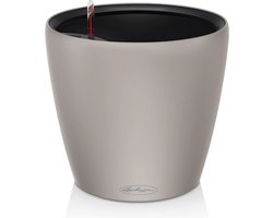 LECHUZA CLASSICO Color LS 28 - Plantenbak - met uitneembare binnenbak - met bewateringssysteem - ALL-IN-ONE set met LECHUZA-PON - satijnmat - zandbruin