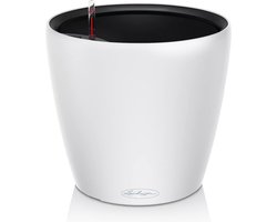 LECHUZA CLASSICO Color LS 43 - Plantenbak - met uitneembare binnenbak - met bewateringssysteem - ALL-IN-ONE set met LECHUZA-PON - satijnmat - wit