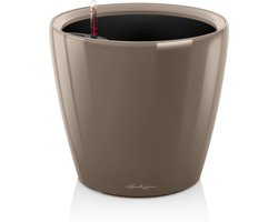 LECHUZA CLASSICO PREMIUM LS 21 - Plantenbak - met uitneembare binnenbak - met bewateringssysteem - ALL-IN-ONE set met LECHUZA-PON - taupe hoogglans