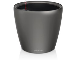 LECHUZA CLASSICO PREMIUM LS 50 - Plantenbak - met uitneembare binnenbak - met bewateringssysteem - ALL-IN-ONE set met LECHUZA-PON - antraciet metallic
