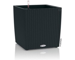 LECHUZA CUBE Cottage 30 - Plantenbak - met uitneembare binnenbak - met bewateringssysteem - ALL-IN-ONE set met LECHUZA-PON - grafietzwart