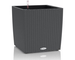 LECHUZA CUBE Cottage 30 - Plantenbak - met uitneembare binnenbak - met bewateringssysteem - ALL-IN-ONE set met LECHUZA-PON - graniet