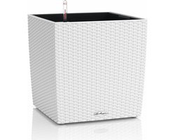 LECHUZA CUBE COTTAGE 30 - Plantenbak - met uitneembare binnenbak - met bewateringssysteem - ALL-IN-ONE set met LECHUZA-PON - wit