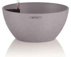 LECHUZA CUBETO Stone 30 - Plantenbak - met uitneembare binnenbak - met bewateringssysteem - ALL-IN-ONE set met LECHUZA-PON - steengrijs