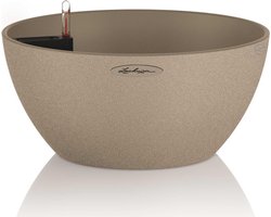LECHUZA CUBETO Stone 30 - Plantenbak - met uitneembare binnenbak - met bewateringssysteem - ALL-IN-ONE set met LECHUZA-PON - zandbeige
