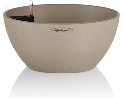 LECHUZA CUBETO Stone 40 - Plantenbak - met uitneembare binnenbak - met bewateringssysteem - ALL-IN-ONE set met LECHUZA-PON - zandbeige