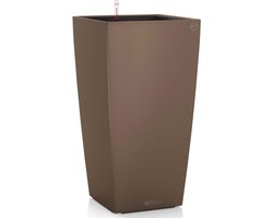 LECHUZA CUBICO Color 30 - Plantenbak - met uitneembare binnenbak - met bewateringssysteem - ALL-IN-ONE set met LECHUZA-PON - muskaat