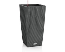 LECHUZA CUBICO Cottage 30 - Plantenbak - met uitneembare binnenbak - met bewateringssysteem - ALL-IN-ONE set met LECHUZA-PON - graniet