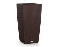 LECHUZA CUBICO Cottage 40 - Plantenbak - met uitneembare binnenbak - met bewateringssysteem - ALL-IN-ONE set met LECHUZA-PON - mokka