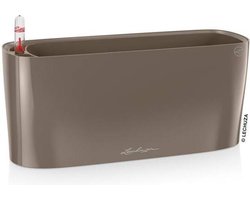 LECHUZA DELTA PREMIUM 10 - Plantenbak - met uitneembare binnenbak - met bewateringssysteem - ALL-IN-ONE set met LECHUZA-PON - taupe hoogglans