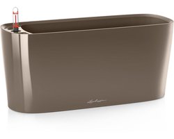 LECHUZA DELTA PREMIUM 20 - Plantenbak - met uitneembare binnenbak - met bewateringssysteem - ALL-IN-ONE set met LECHUZA-PON - hoogglans taupe