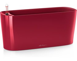 LECHUZA DELTA PREMIUM 20 - Plantenbak - met uitneembare binnenbak - met bewateringssysteem - ALL-IN-ONE set met LECHUZA-PON - scharlakenrood hoogglans