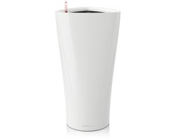 LECHUZA DELTA PREMIUM 30 Plantenbak - met uitneembare binnenbak - met bewateringssysteem - ALL-IN-ONE set met LECHUZA-PON -- wit hoogglans