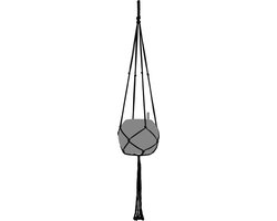 LECHUZA Macramé Cotton BOHO 120 - Plantenhanger - 120 cm lengte - zwart - 100% katoen
