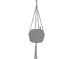 LECHUZA Macramé Cotton BOHO 90 - Plantenhanger - 90 cm lengte - grijs - 100% katoen