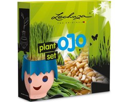 LECHUZA Playmobil OJO - Set met organisch tarwegraszaad en plantplaat en lont en LECHUZA-PON - voor OJO educatieve bloempot (zonder plantenbak!)